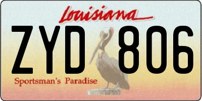 LA license plate ZYD806