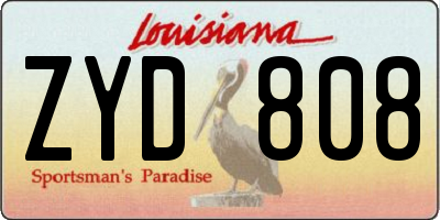 LA license plate ZYD808