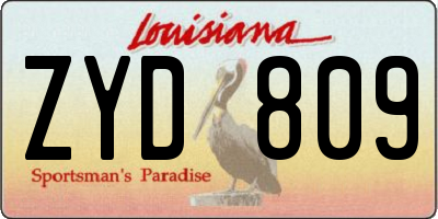 LA license plate ZYD809