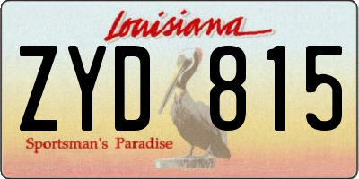 LA license plate ZYD815