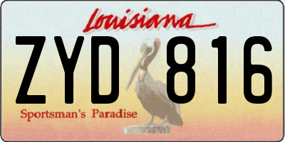 LA license plate ZYD816