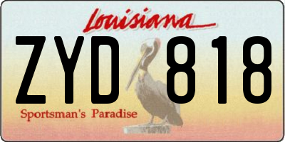 LA license plate ZYD818