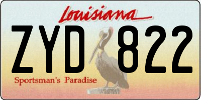 LA license plate ZYD822