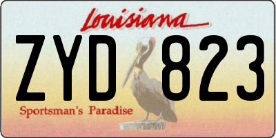 LA license plate ZYD823