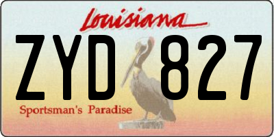 LA license plate ZYD827