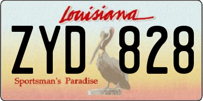LA license plate ZYD828