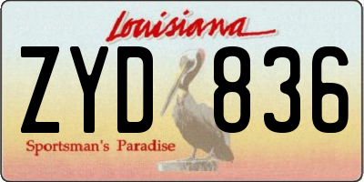 LA license plate ZYD836