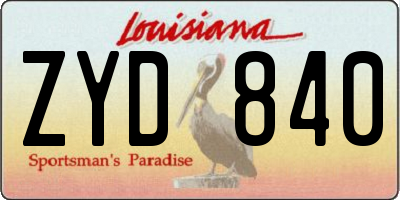 LA license plate ZYD840