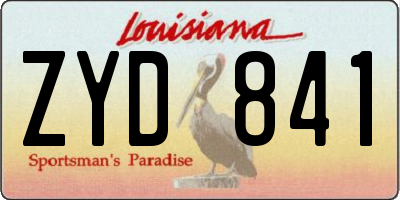 LA license plate ZYD841