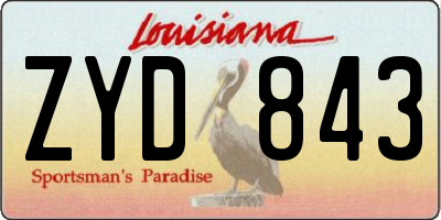 LA license plate ZYD843