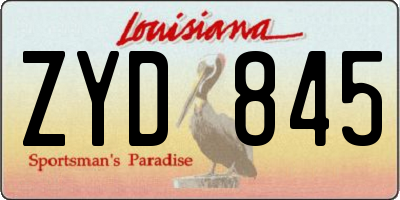 LA license plate ZYD845