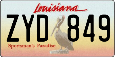 LA license plate ZYD849
