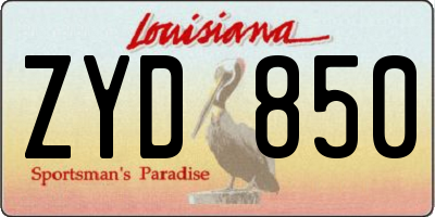 LA license plate ZYD850