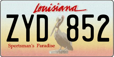 LA license plate ZYD852