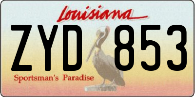 LA license plate ZYD853