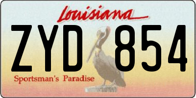 LA license plate ZYD854