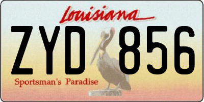 LA license plate ZYD856