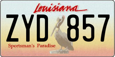 LA license plate ZYD857