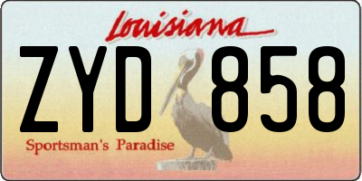 LA license plate ZYD858