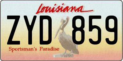 LA license plate ZYD859