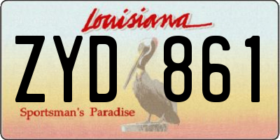 LA license plate ZYD861