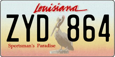 LA license plate ZYD864