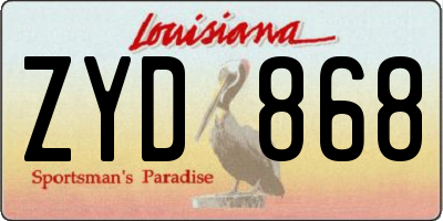 LA license plate ZYD868