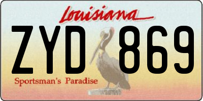 LA license plate ZYD869