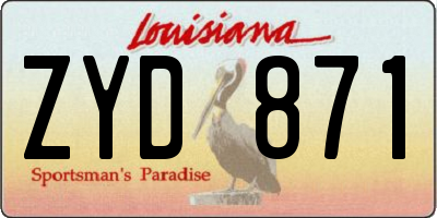 LA license plate ZYD871