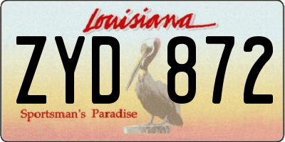 LA license plate ZYD872