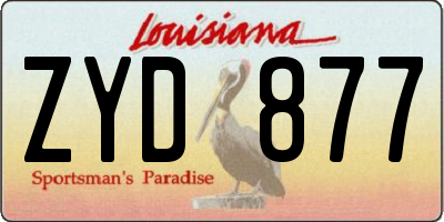 LA license plate ZYD877