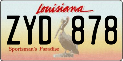 LA license plate ZYD878