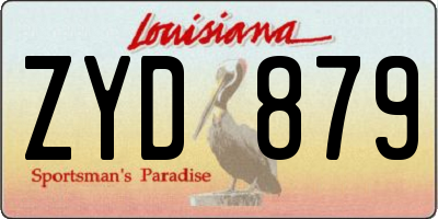 LA license plate ZYD879