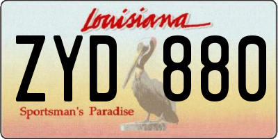 LA license plate ZYD880