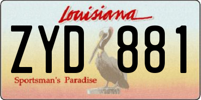 LA license plate ZYD881