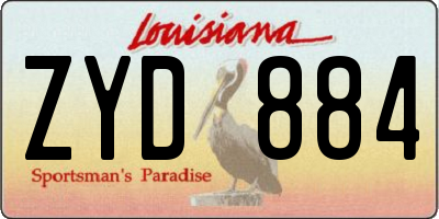 LA license plate ZYD884