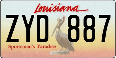 LA license plate ZYD887