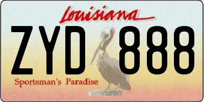 LA license plate ZYD888