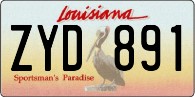 LA license plate ZYD891