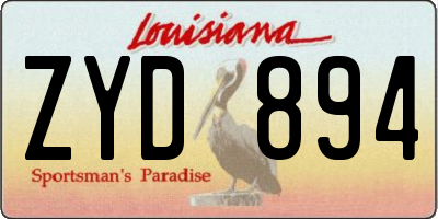 LA license plate ZYD894