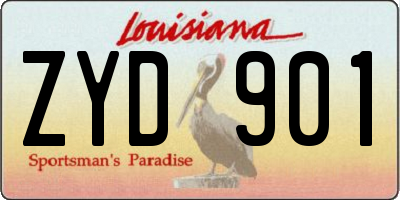 LA license plate ZYD901