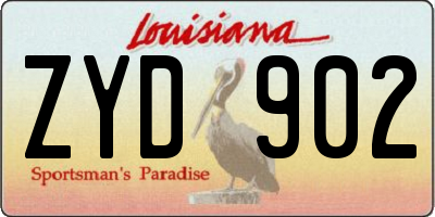 LA license plate ZYD902