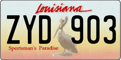 LA license plate ZYD903