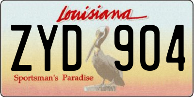 LA license plate ZYD904