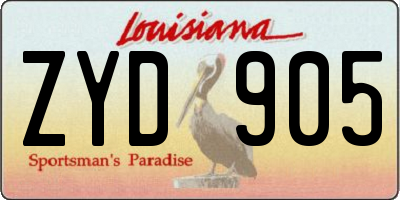 LA license plate ZYD905