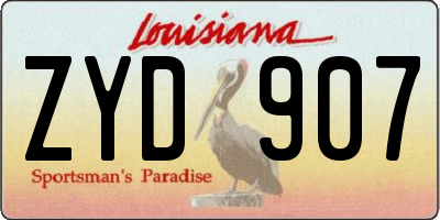 LA license plate ZYD907