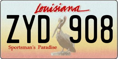 LA license plate ZYD908