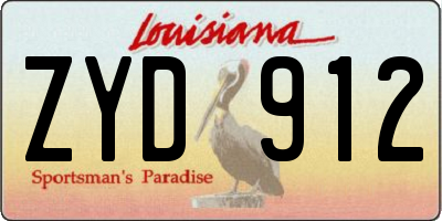 LA license plate ZYD912