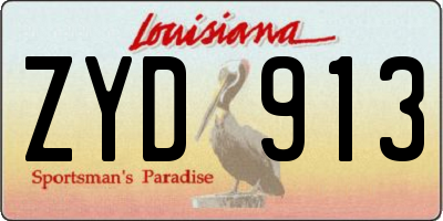 LA license plate ZYD913