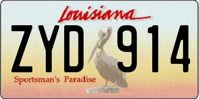 LA license plate ZYD914